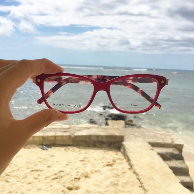 Marc Jacobs eyeglasses at the beach