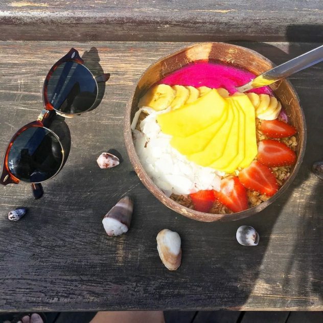 Ray Ban sunglasses and a bowl of yogurt