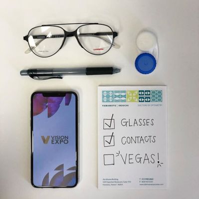 Eyeglasses, case, and phone