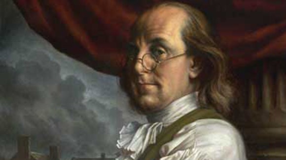 Benjamin Franklin wear bifocal eyeglasses