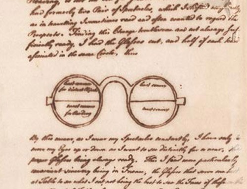 A document showing how old bifocals were designed. 