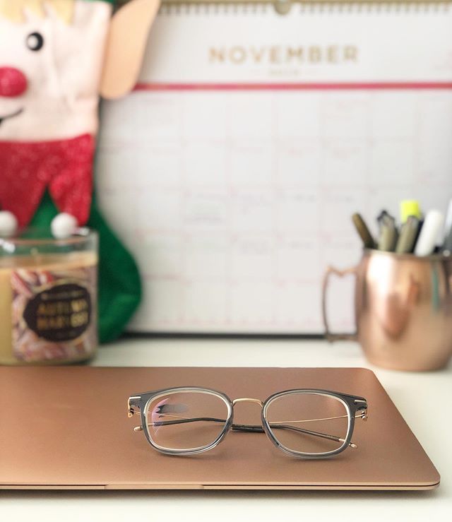Eyeglasses on a laptop